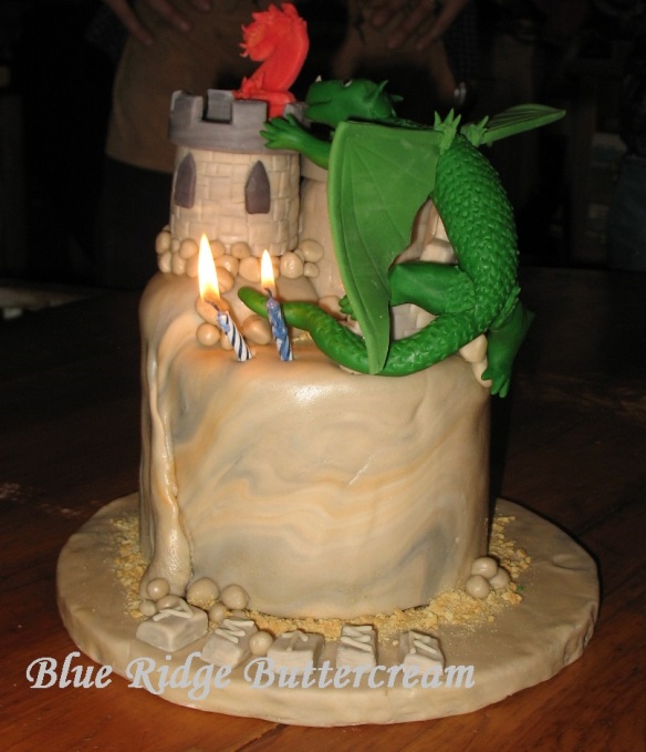 Green Dragon Castle Cake